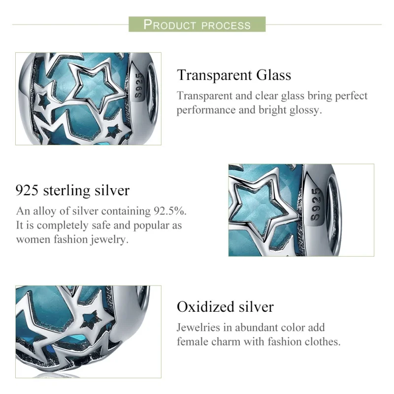 (image for) Pandora Style Silver Stars Charm - SCC411 - View 6