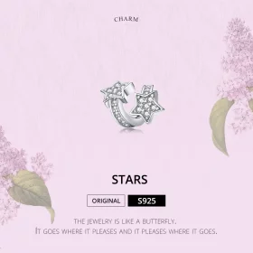 Pandora Style Silver Stars Dated Each Other Charm - SCC1244