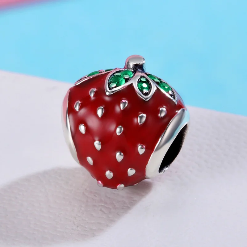 (image for) Pandora Style Silver Strawberry Charm - SCC369 - View 3