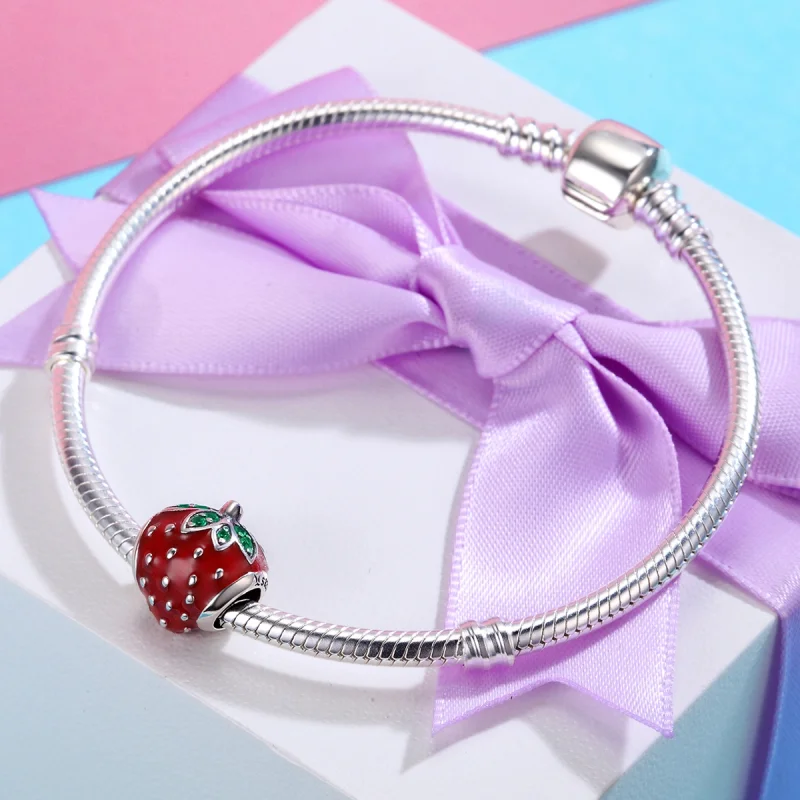 (image for) Pandora Style Silver Strawberry Charm - SCC369 - View 4
