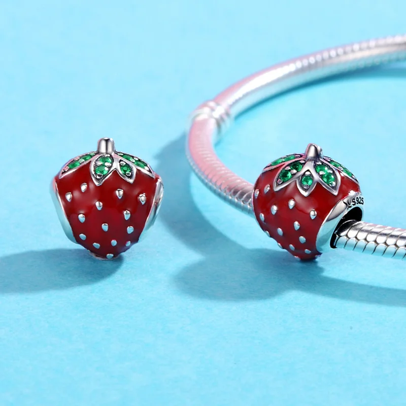 (image for) Pandora Style Silver Strawberry Charm - SCC369 - View 5