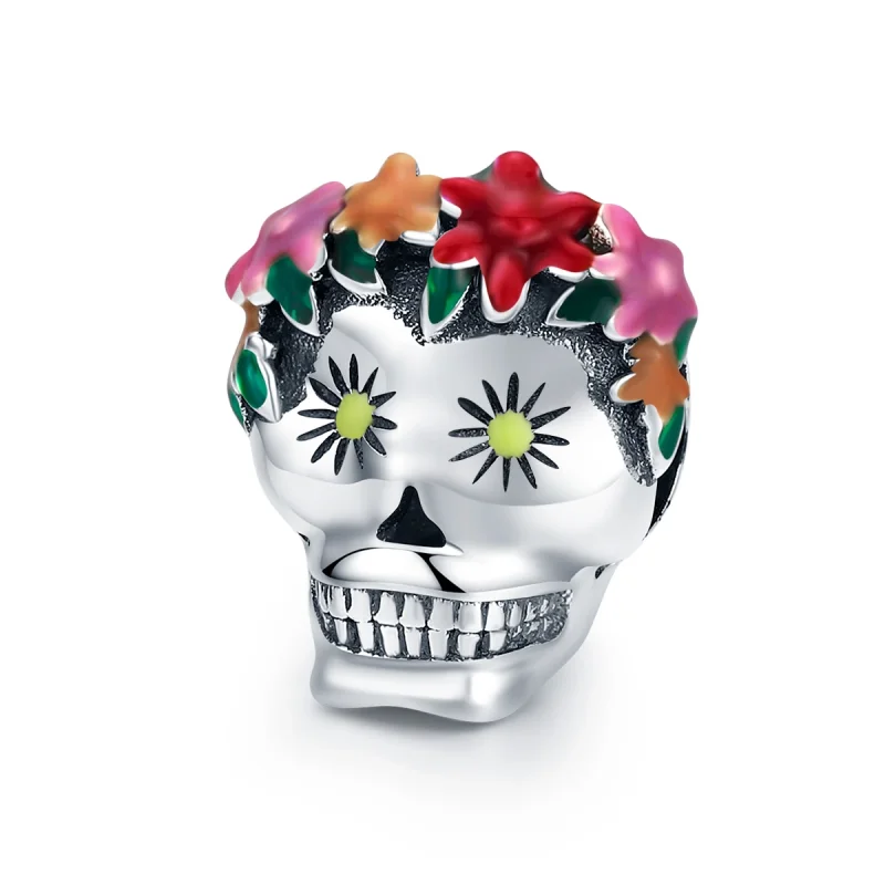(image for) Pandora Style Silver Sugar Skull Charm - SCC888 - Product Image