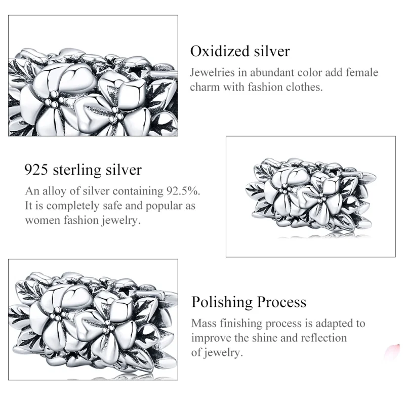 (image for) Pandora Style Silver Summer Flower Charm - SCC1488 - View 6