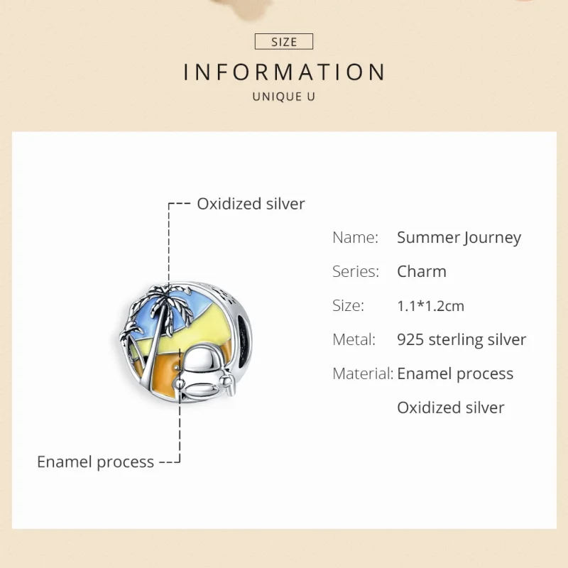 (image for) Pandora Style Silver Summer Journey Charm - SCC1530 - View 6