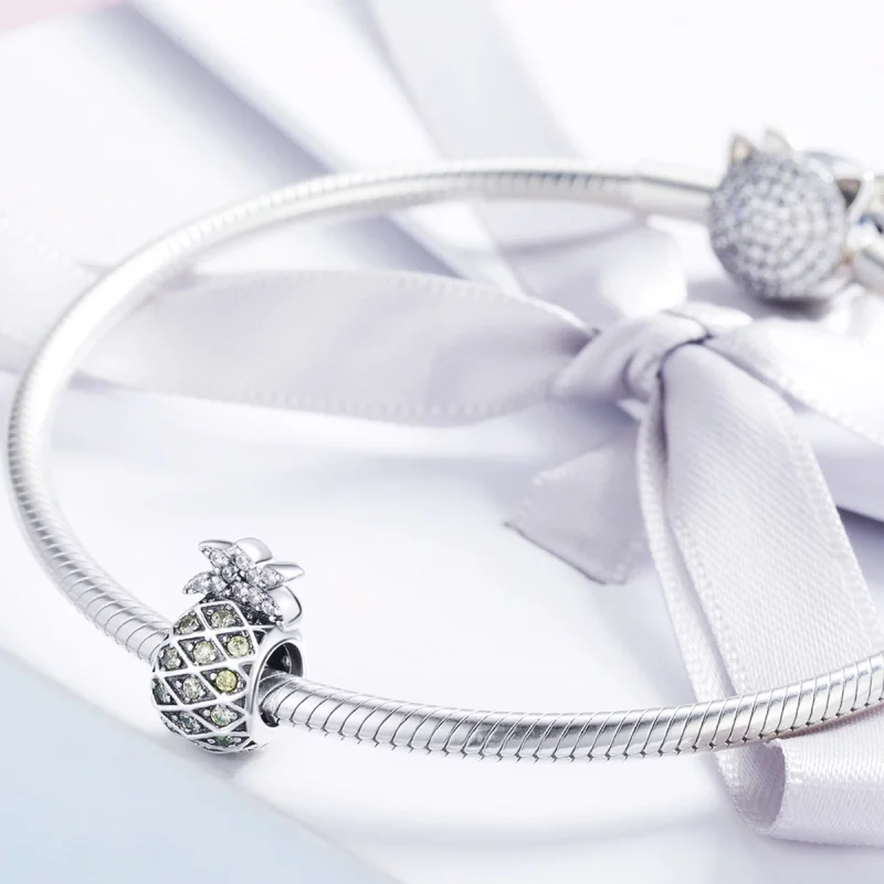 (image for) Pandora Style Silver Summer Pineapple Charm - SCC936 - View 3