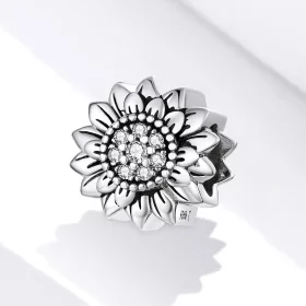 Pandora Style Silver Sunflower Charm - SCC1507 Pandora Style Silver Sunflower Charm - SCC1507
