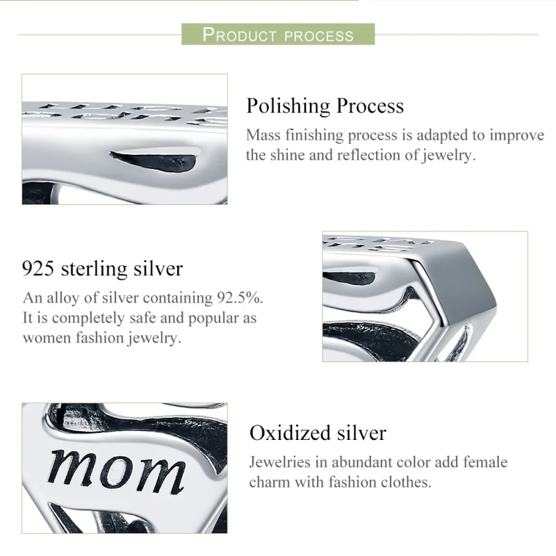 (image for) Pandora Style Silver Super Mom Charm - SCC429 - View 6