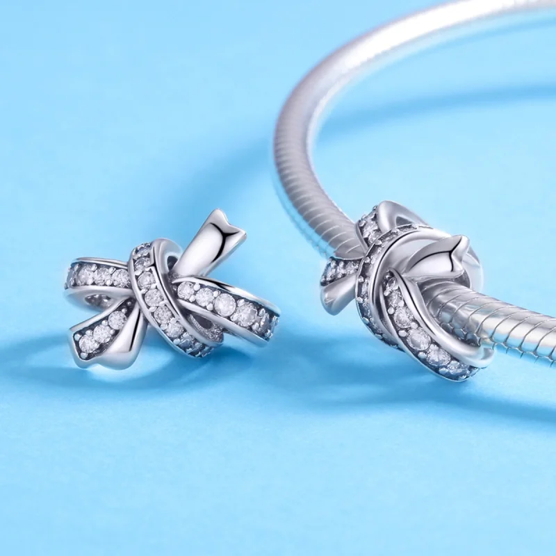(image for) Pandora Style Silver Sweet Bow Charm - SCC773 - View 4
