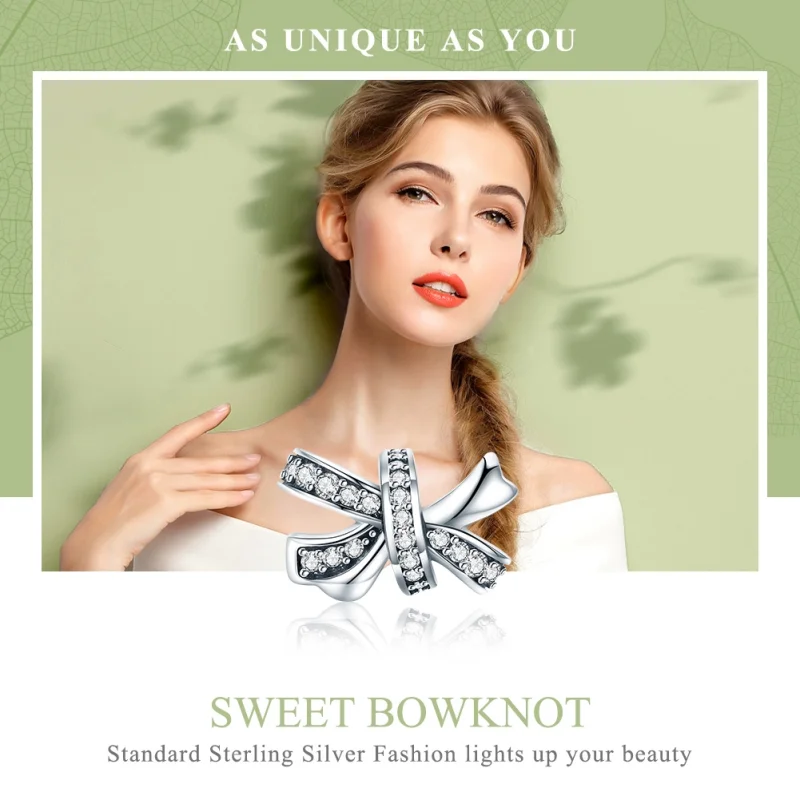 (image for) Pandora Style Silver Sweet Bow Charm - SCC773 - View 6