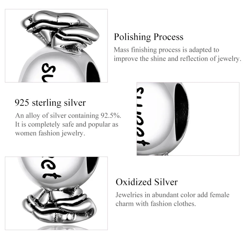 (image for) Pandora Style Silver Sweet Candy Charm - BSC353 - View 7