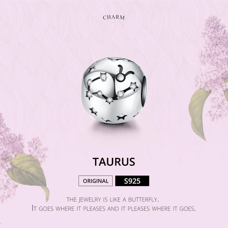 (image for) Pandora Style Silver Taurus Charm - SCC1218-2 - View 2