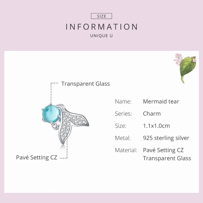 (image for) Pandora Style Silver Tears of Mermaid Charm - SCC1226 - View 2