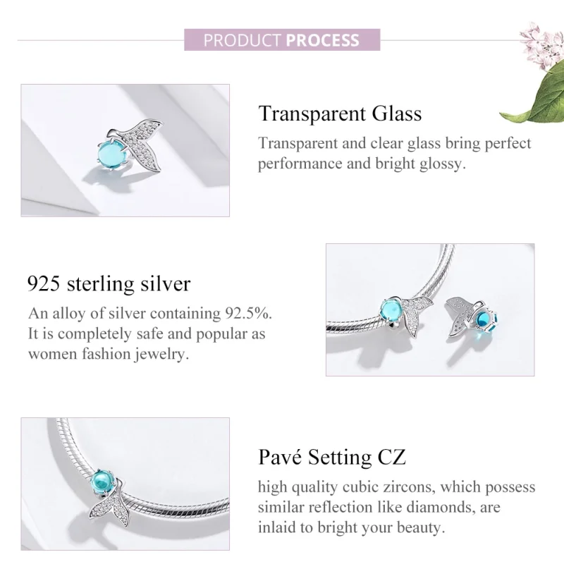 (image for) Pandora Style Silver Tears of Mermaid Charm - SCC1226 - View 3