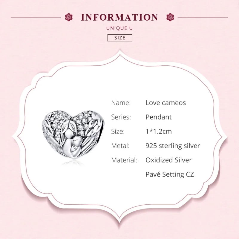 (image for) Pandora Style Silver Thank you & Love you Charm - SCC1462 - View 6