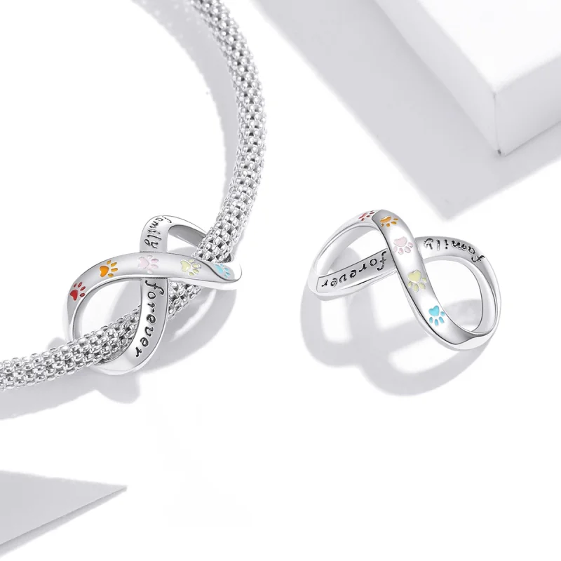 (image for) Pandora Style Silver The Paw Print of Love Charm - SCC1849 - View 4