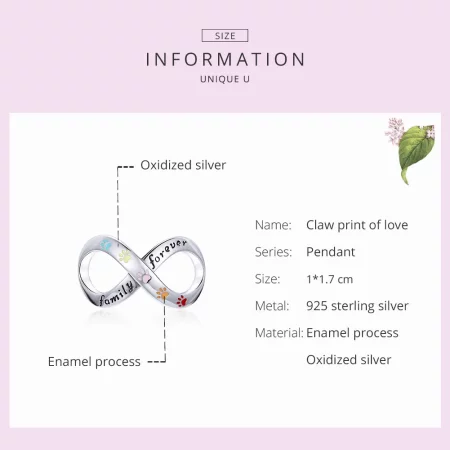 Pandora Style Silver The Paw Print of Love Charm - SCC1849