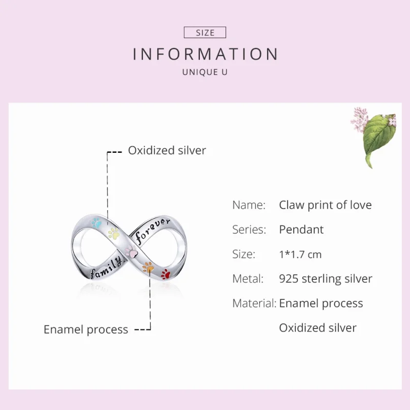 (image for) Pandora Style Silver The Paw Print of Love Charm - SCC1849 - View 5