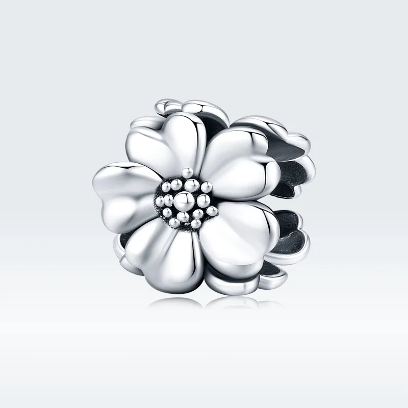 (image for) Pandora Style Silver Three Flowers Charm - SCC1486 - Product Image