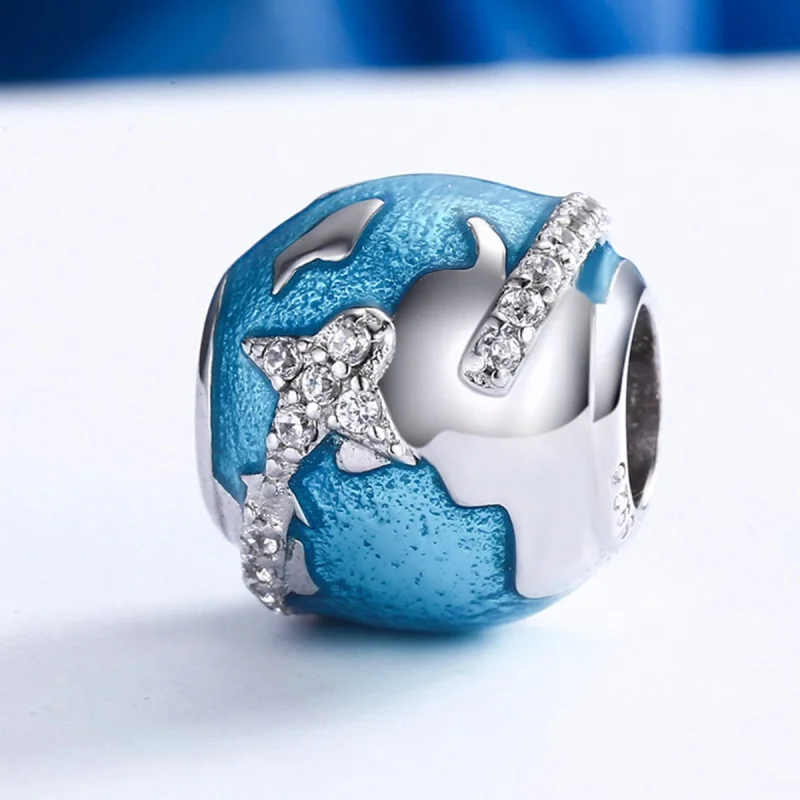 (image for) Pandora Style Silver Travel Around The World Charm - SCC183 - View 4
