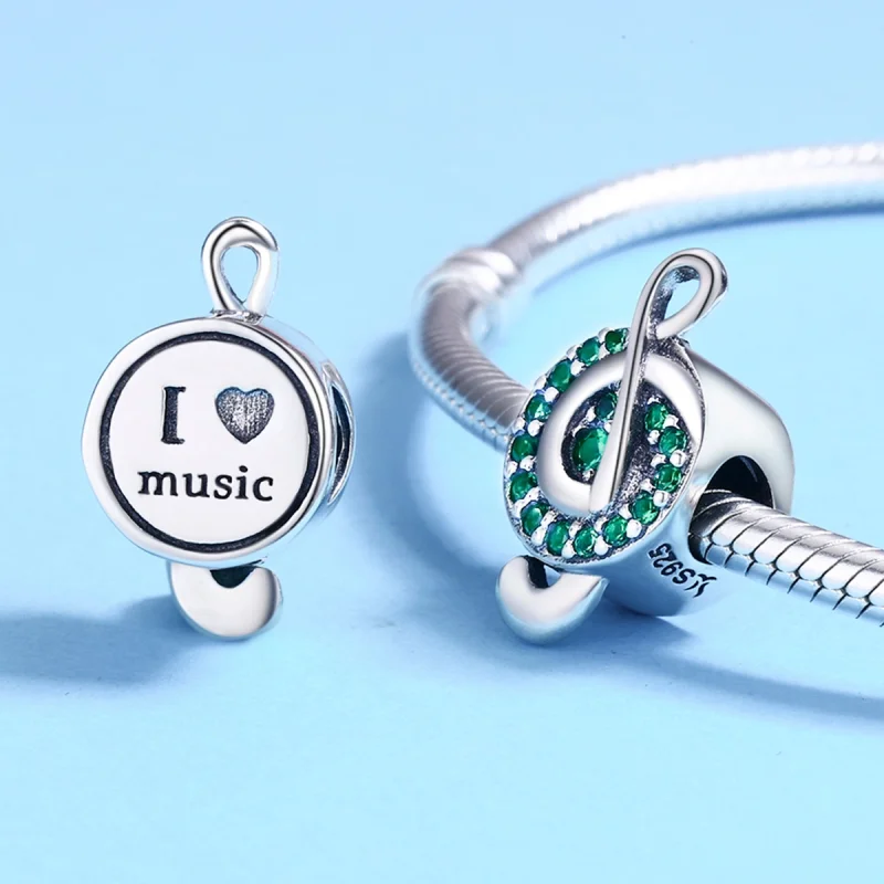 (image for) Pandora Style Silver Treble Clef Charm - SCC450 - View 5