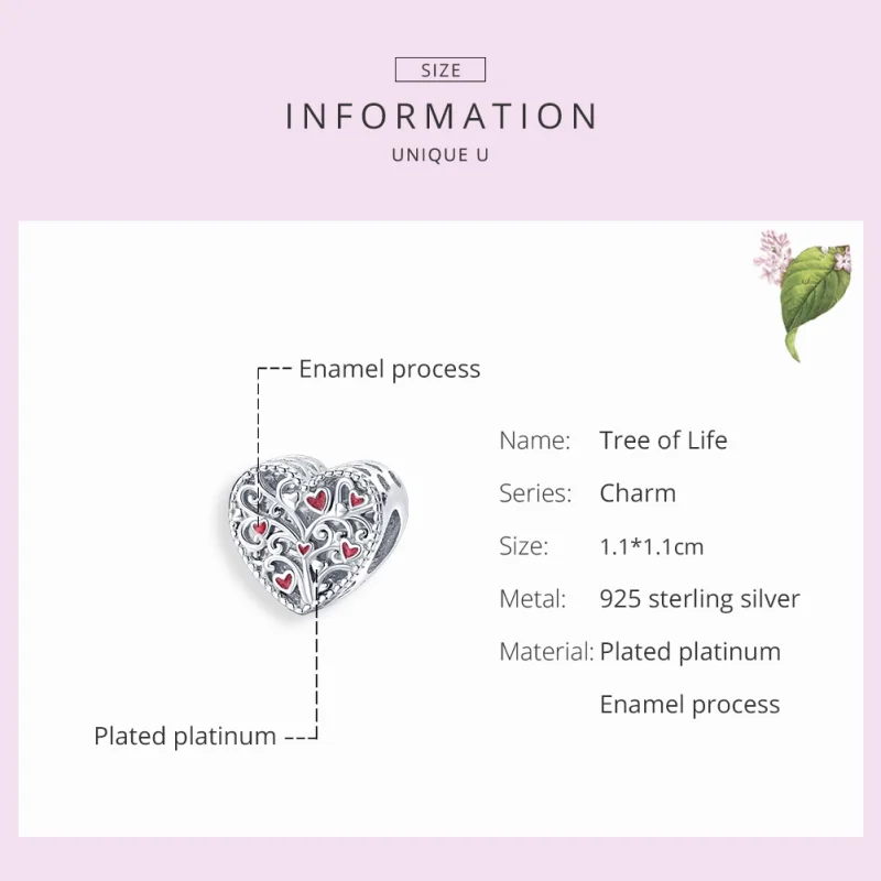 (image for) Pandora Style Silver Tree of Life Charm - BSC279 - View 7