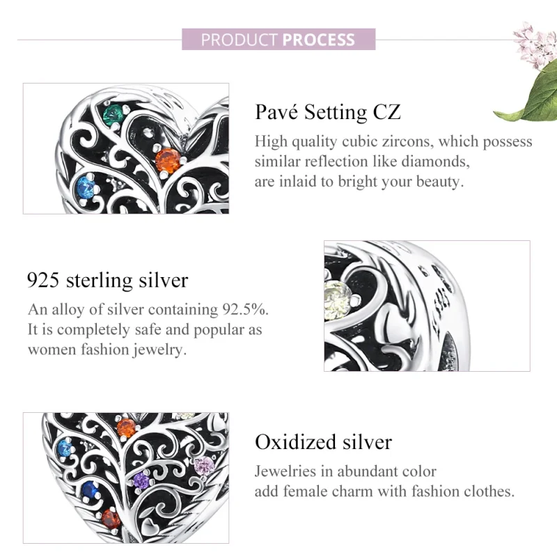 (image for) Pandora Style Silver Tree of Life Charm - SCC1608 - View 8