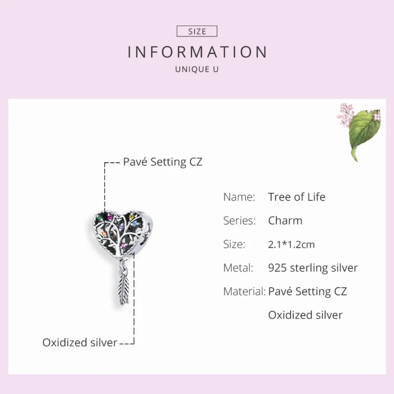 (image for) Pandora Style Silver Tree of Life Charm - SCC1768 - View 7