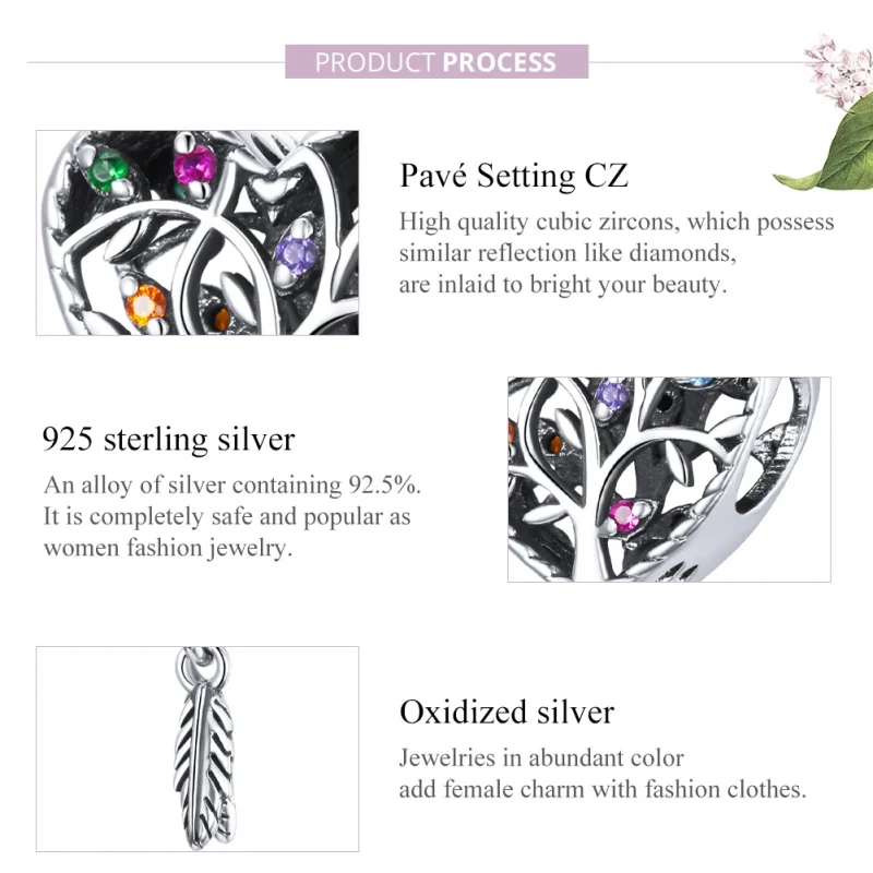 (image for) Pandora Style Silver Tree of Life Charm - SCC1768 - View 8