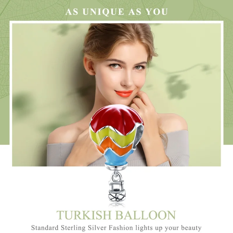 (image for) Pandora Style Silver Turkish Hot Air Balloons Charm - SCC867 - View 6