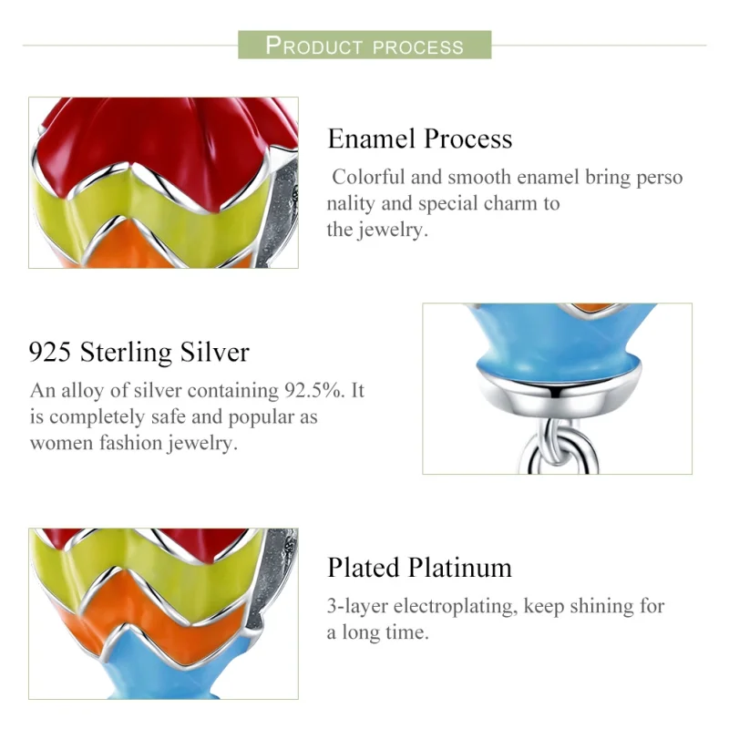 (image for) Pandora Style Silver Turkish Hot Air Balloons Charm - SCC867 - View 7