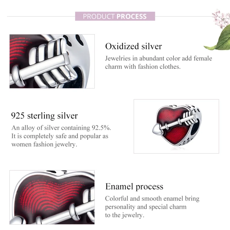 (image for) Pandora Style Silver Valentine's Day First Love Charm - SCC480 - View 8