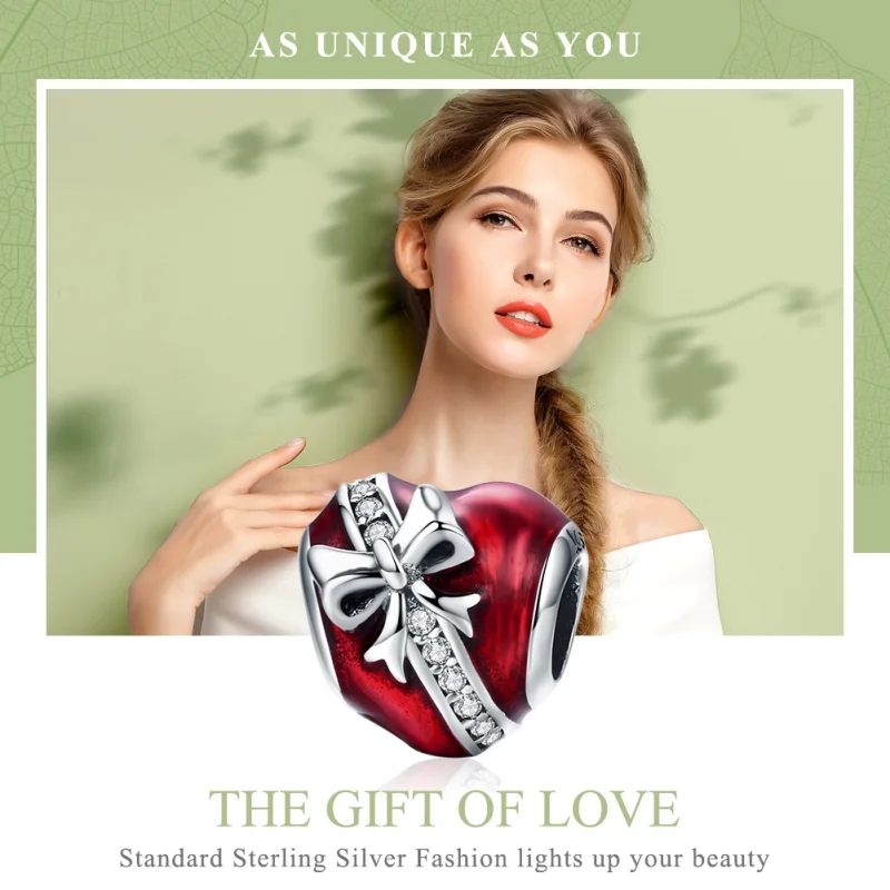 (image for) Pandora Style Silver Valentine's Day Love Gift Charm - SCC741 - View 6