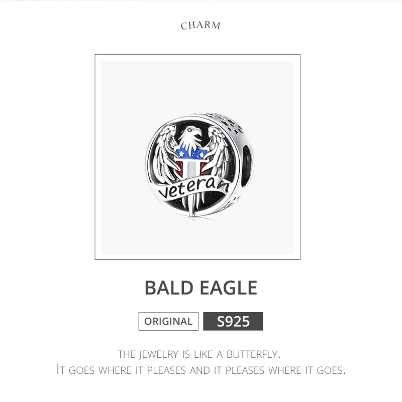 (image for) Pandora Style Silver Veteran Charm - SCC1885 - View 6