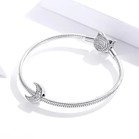 Pandora Style Silver Vine & Moon Charm - SCC1604