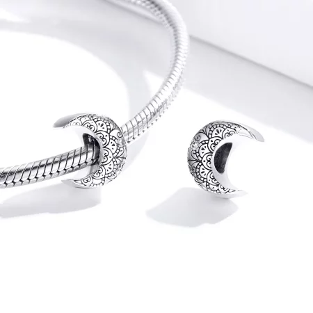 Pandora Style Silver Vine & Moon Charm - SCC1604