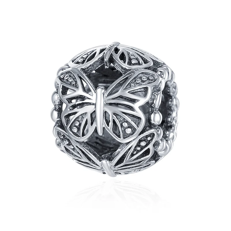 (image for) Pandora Style Silver Vintage Butterfly Charm - SCC491 - Product Image