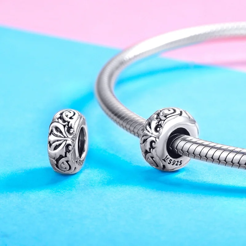 (image for) Pandora Style Silver Vintage Flower Spacer - SCC1139 - View 3