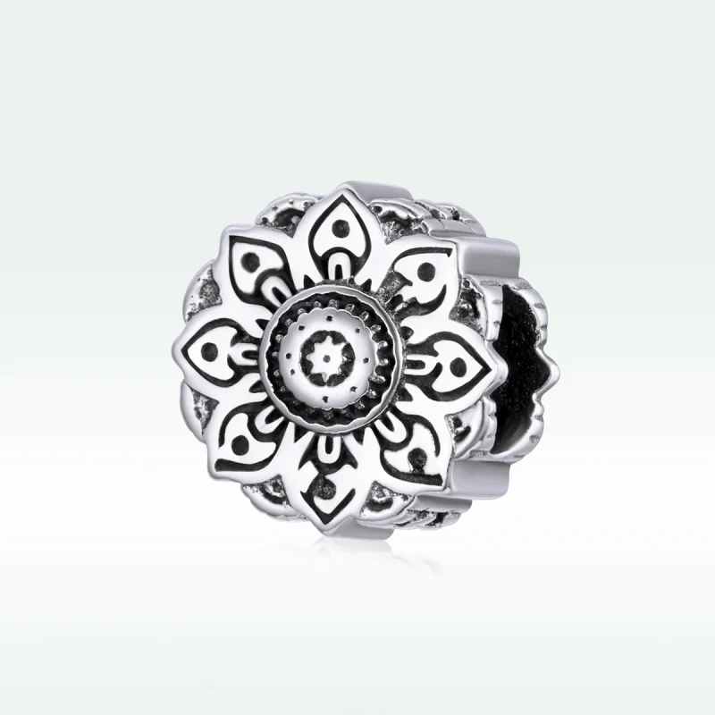 (image for) Pandora Style Silver Vintage Lotus Charm - SCC1823 - View 5