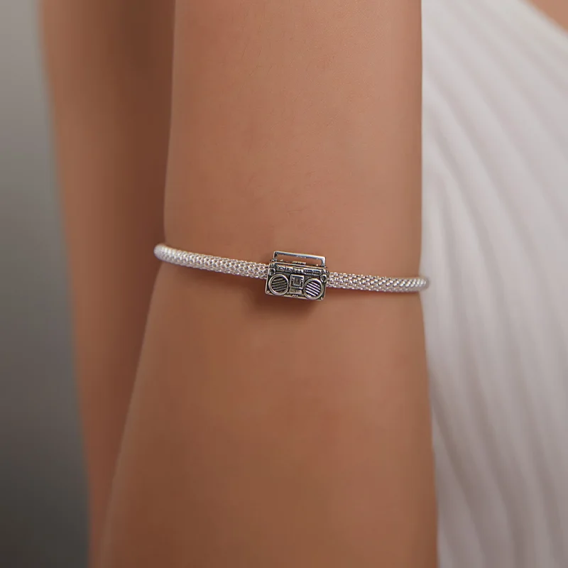 (image for) Pandora Style Silver Vintage Radio Charm - SCC1873 - View 5