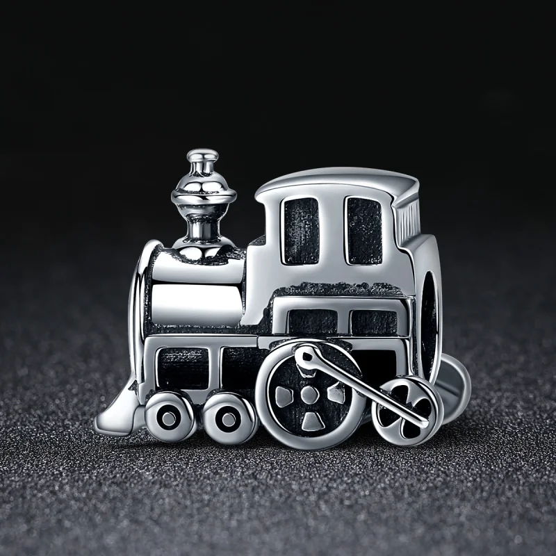 (image for) Pandora Style Silver Vintage Train Charm - SCC507 - View 2
