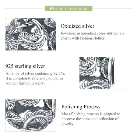 Pandora Style Silver Vintage Wings Charm - SCC810