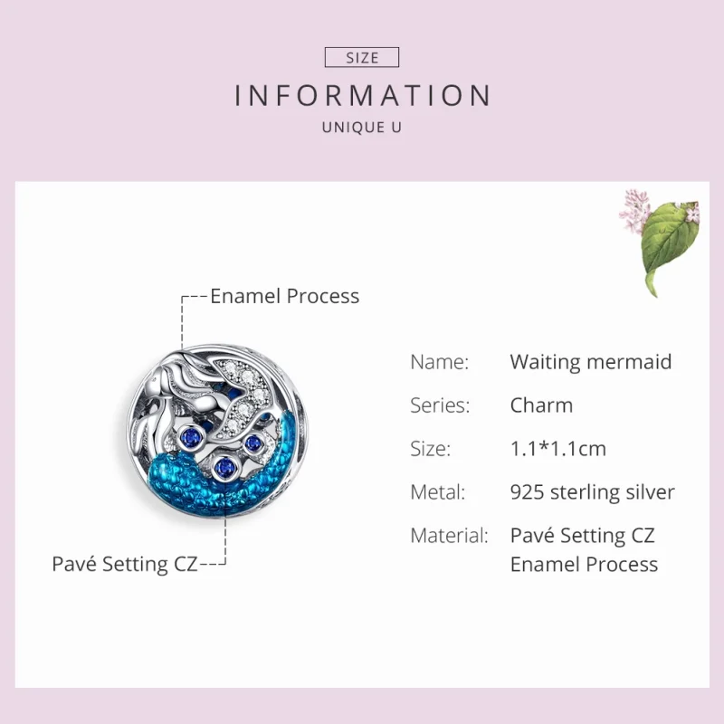 (image for) Pandora Style Silver Waiting For The Mermaid Charm - SCC1209 - View 3