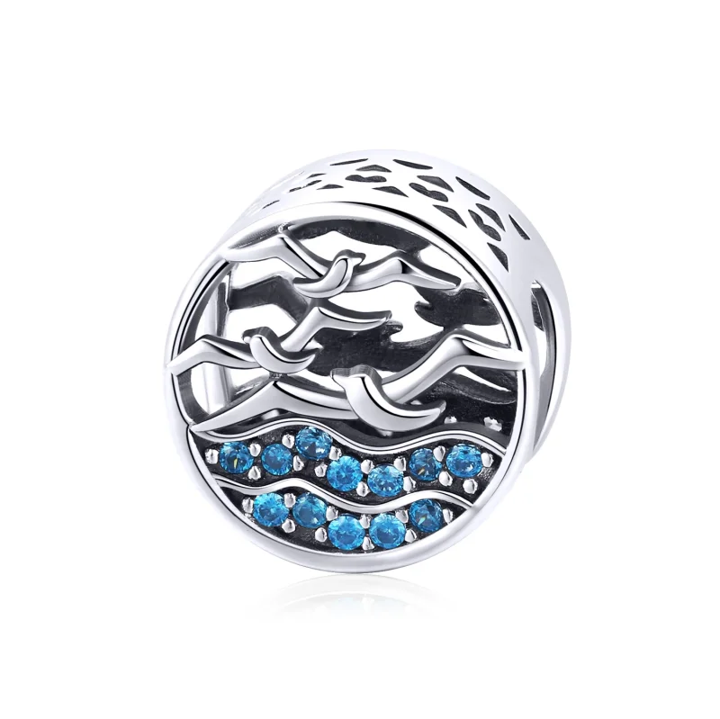 (image for) Pandora Style Silver Wave & Seagulls Charm - SCC1454 - Product Image