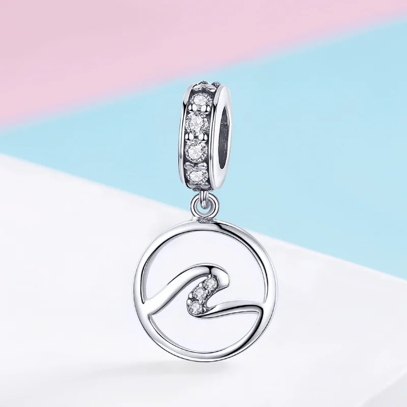 (image for) Pandora Style Silver Waves Dangle - SCC1031 - View 3