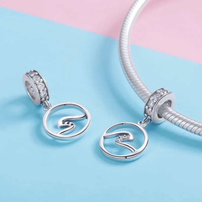 (image for) Pandora Style Silver Waves Dangle - SCC1031 - View 5