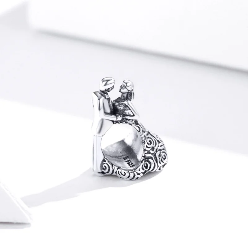 (image for) Pandora Style Silver Wedding Party Dancing Bride And Groom Charm - SCC1564 - View 2