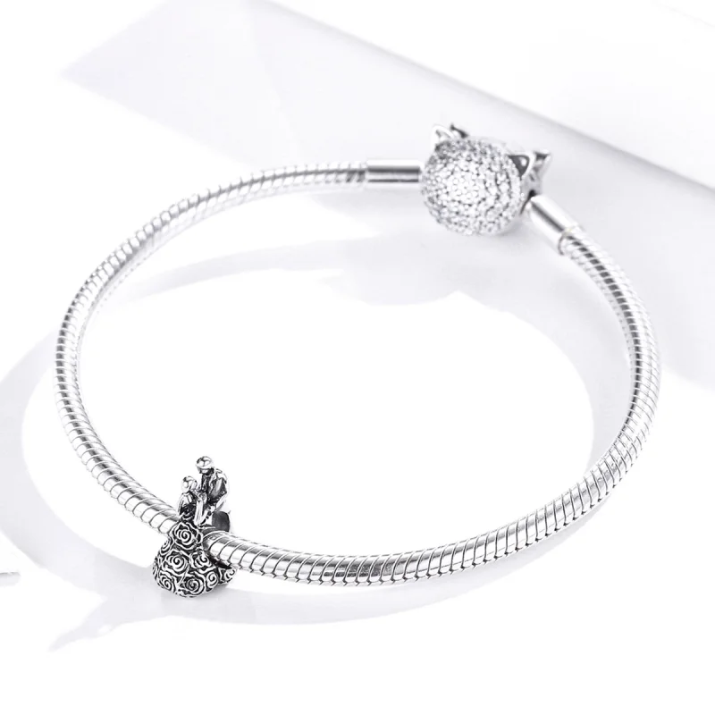 (image for) Pandora Style Silver Wedding Party Dancing Bride And Groom Charm - SCC1564 - View 3