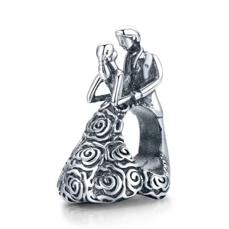 Pandora Style Silver Wedding Party Dancing Bride And Groom Charm - SCC1564