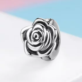 Pandora Style Silver White Rose Charm - SCC1101 Pandora Style Silver White Rose Charm - SCC1101
