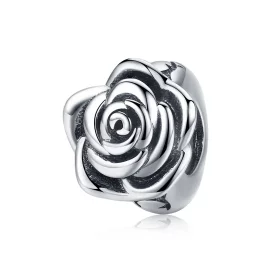 Pandora Style Silver White Rose Charm - SCC1101 Pandora Style Silver White Rose Charm - SCC1101